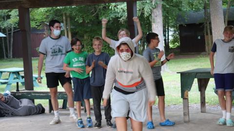 Cabin group performing their skit