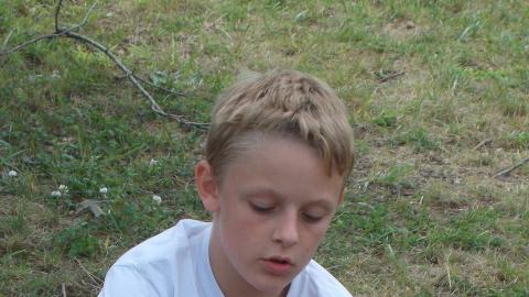 camper cooking outdoors