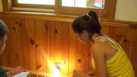 Youth work on electricity projects. 