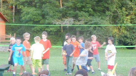 Youth performing a skit for the campers. 