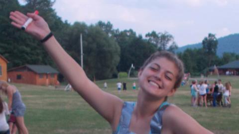 camper wearing an atlas dress